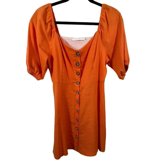Lush Orange Button Dress size small - Picture 1 of 5